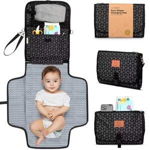 KeaBabies Ezee Diaper Waterproof Foldable Changing Pad (Black Geo)